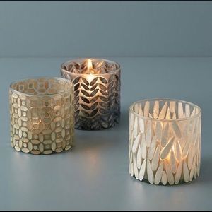 Anthropologie Capiz Votive Candle Holder GOLD